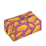 Purple Cheese And Holes Pattern Print Rectangle Tissue Box Cover
