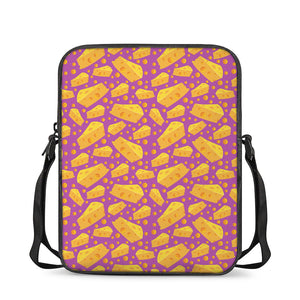 Purple Cheese And Holes Pattern Print Rectangular Crossbody Bag