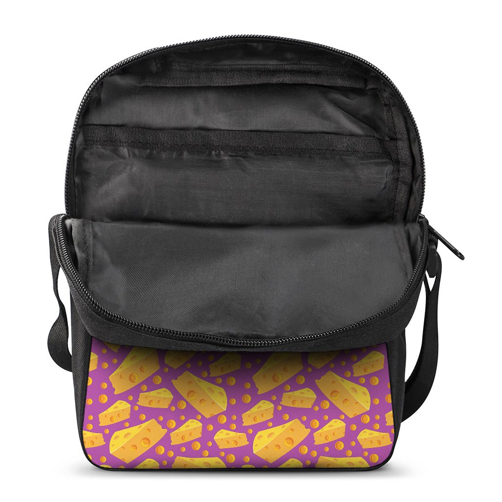 Purple Cheese And Holes Pattern Print Rectangular Crossbody Bag