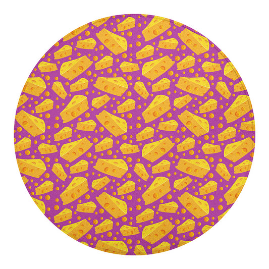 Purple Cheese And Holes Pattern Print Round Blanket