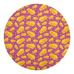 Purple Cheese And Holes Pattern Print Round Blanket