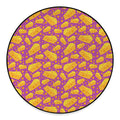 Purple Cheese And Holes Pattern Print Round Floor Mat