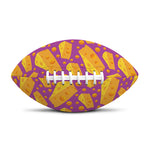 Purple Cheese And Holes Pattern Print Rugby Ball