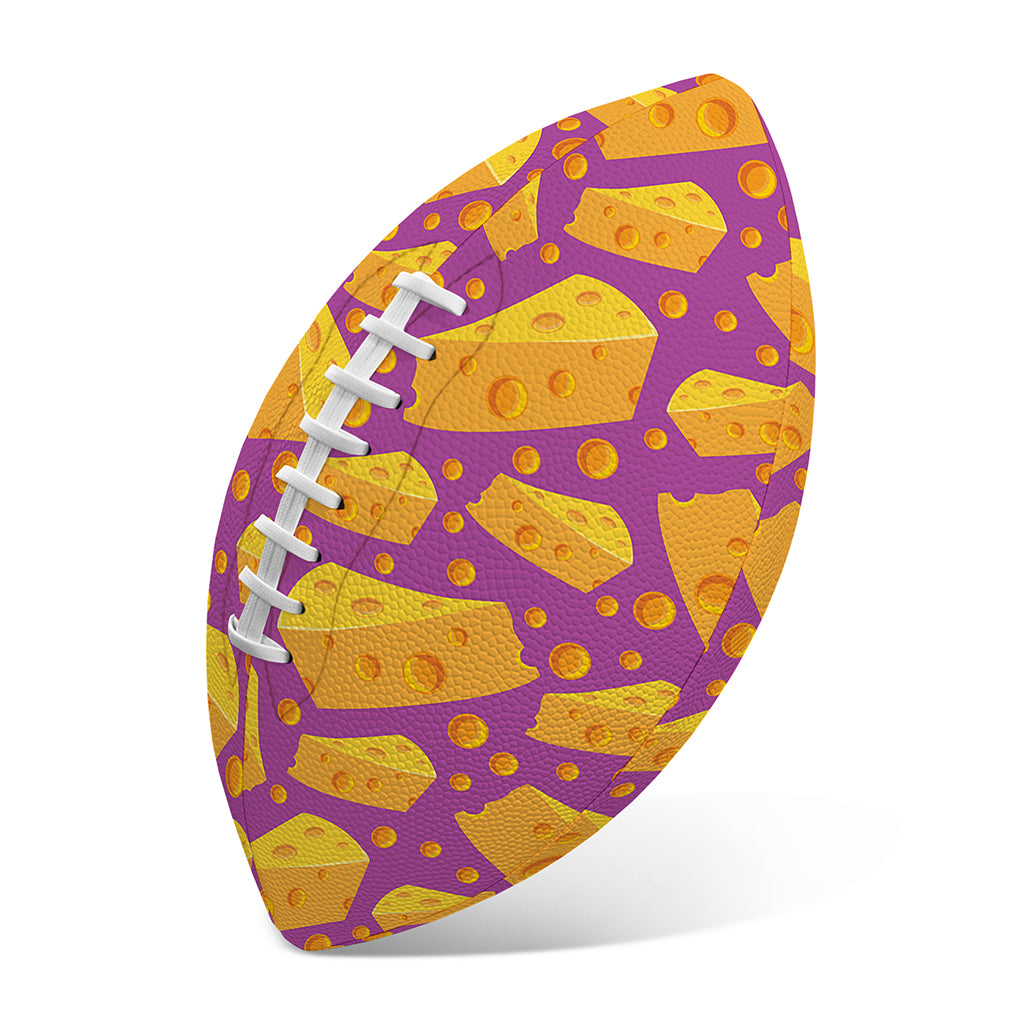 Purple Cheese And Holes Pattern Print Rugby Ball