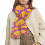 Purple Cheese And Holes Pattern Print Scarf