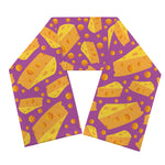 Purple Cheese And Holes Pattern Print Scarf