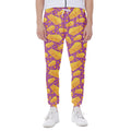 Purple Cheese And Holes Pattern Print Joggers