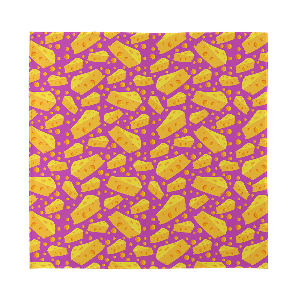 Purple Cheese And Holes Pattern Print Silk Bandana