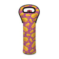 Purple Cheese And Holes Pattern Print Single Neoprene Wine Tote