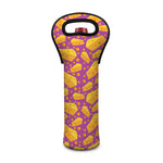 Purple Cheese And Holes Pattern Print Single Neoprene Wine Tote