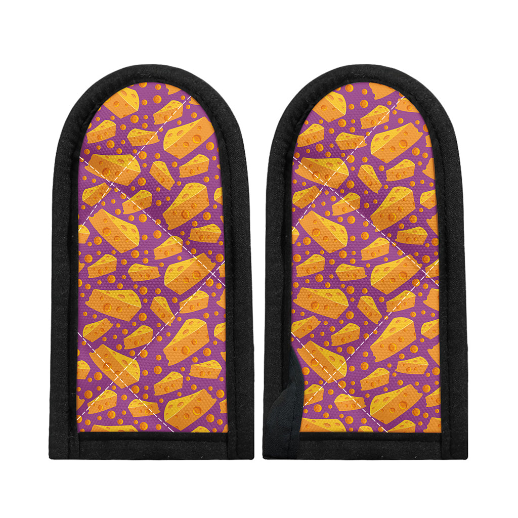 Purple Cheese And Holes Pattern Print Skillet Handle Cover