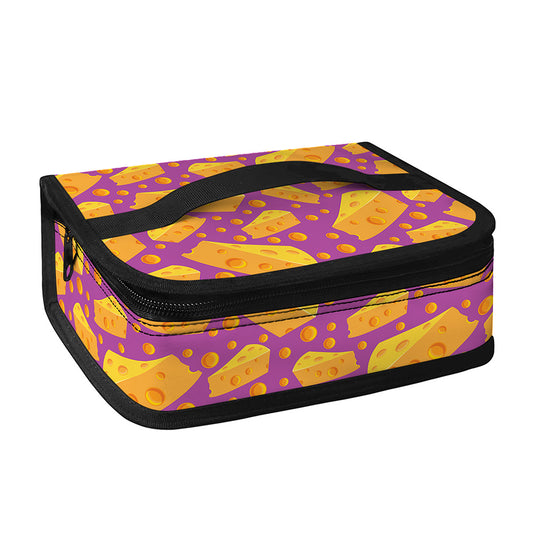 Purple Cheese And Holes Pattern Print Small Lunch Bag