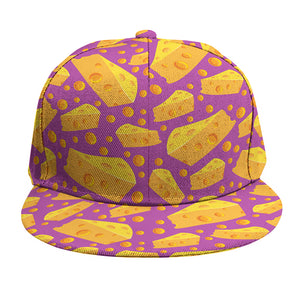 Purple Cheese And Holes Pattern Print Snapback Cap