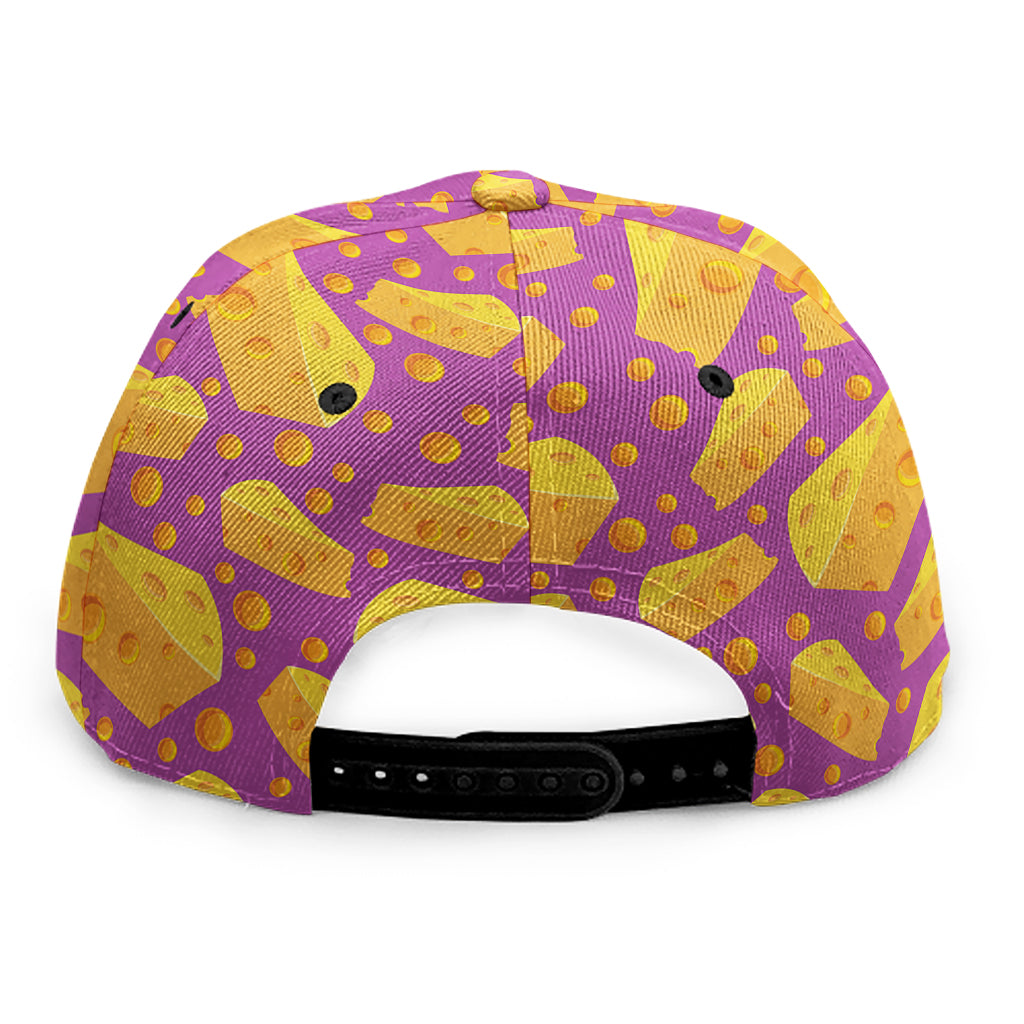 Purple Cheese And Holes Pattern Print Snapback Cap