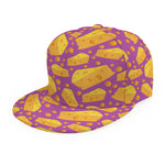 Purple Cheese And Holes Pattern Print Snapback Cap