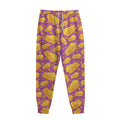 Purple Cheese And Holes Pattern Print Sweatpants