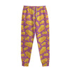 Purple Cheese And Holes Pattern Print Sweatpants