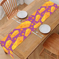 Purple Cheese And Holes Pattern Print Table Runner