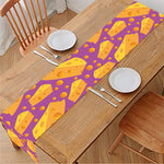 Purple Cheese And Holes Pattern Print Table Runner