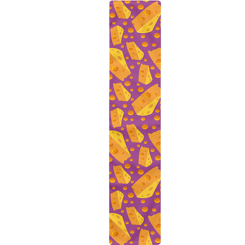 Purple Cheese And Holes Pattern Print Table Runner