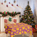 Purple Cheese And Holes Pattern Print Tablecloth