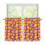 Purple Cheese And Holes Pattern Print Tier Curtains