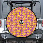 Purple Cheese And Holes Pattern Print Tire Cover With Camera Hole