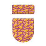 Purple Cheese And Holes Pattern Print Toilet Lid And Tank Cover Set