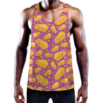 Purple Cheese And Holes Pattern Print Training Tank Top