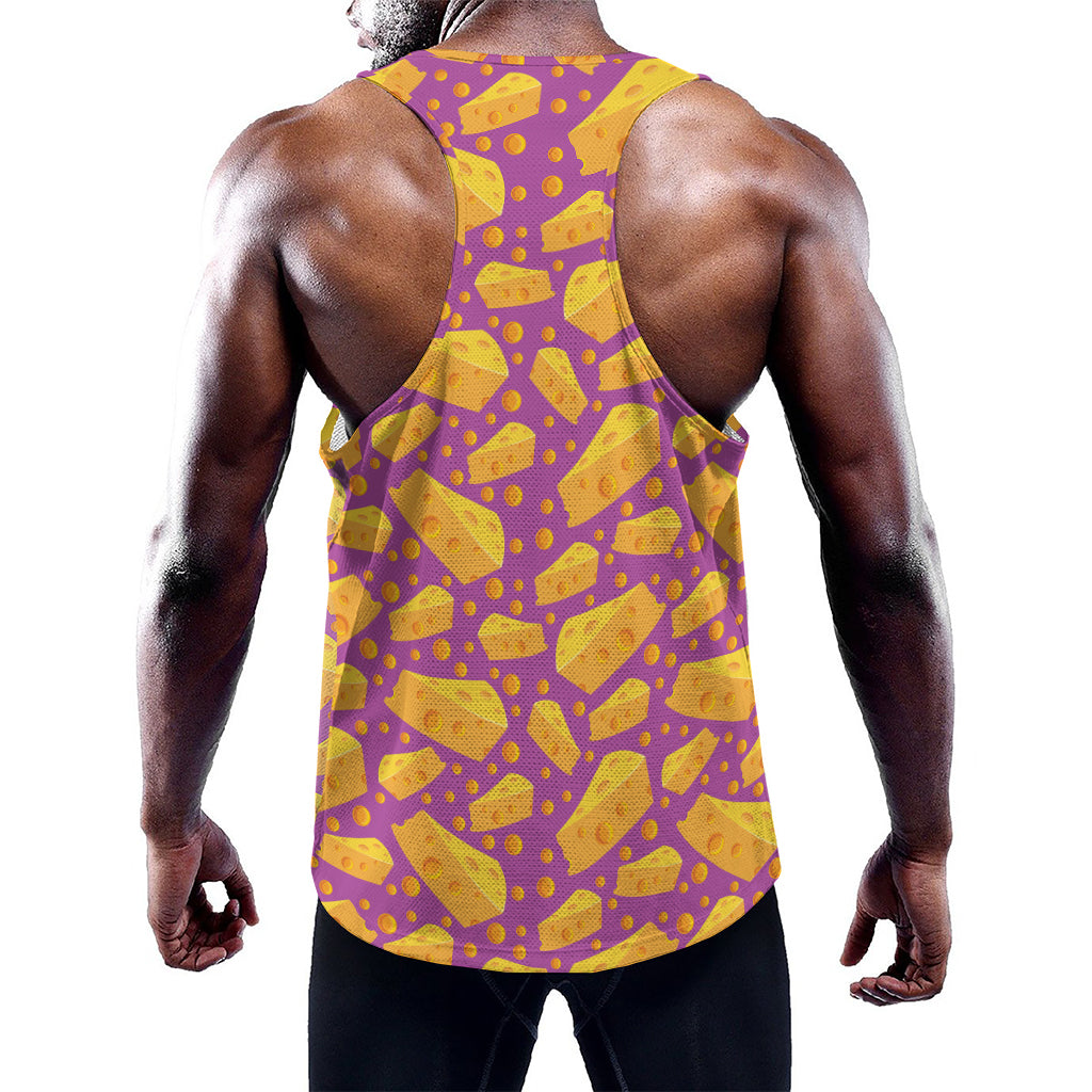 Purple Cheese And Holes Pattern Print Training Tank Top