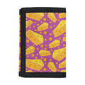 Purple Cheese And Holes Pattern Print Trifold Wallet