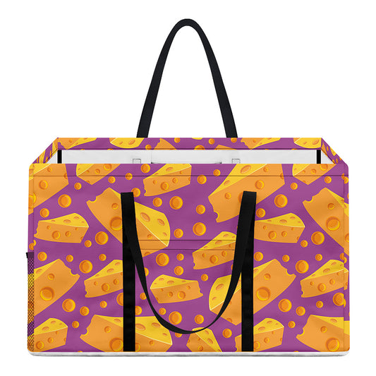 Purple Cheese And Holes Pattern Print Utility Tote Bag