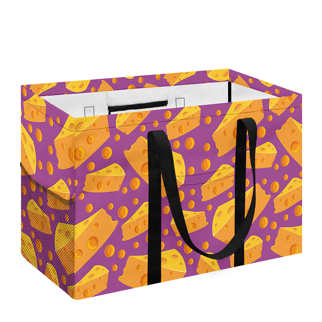 Purple Cheese And Holes Pattern Print Utility Tote Bag