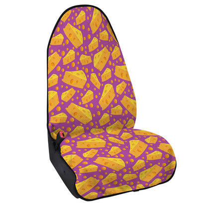 Purple Cheese And Holes Pattern Print Waterproof Car Seat Cover