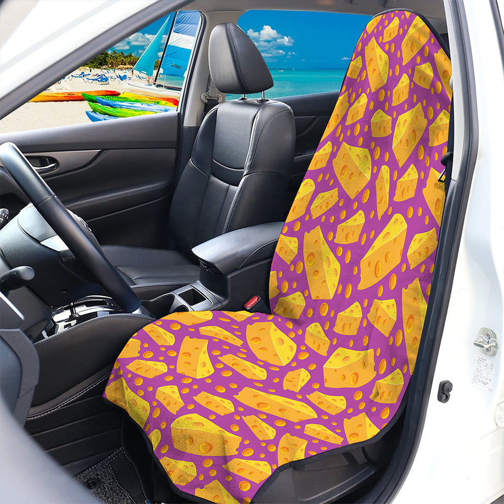 Purple Cheese And Holes Pattern Print Waterproof Car Seat Cover