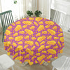 Purple Cheese And Holes Pattern Print Waterproof Round Tablecloth