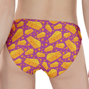 Purple Cheese And Holes Pattern Print Women's Panties