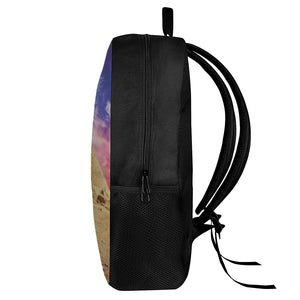 Purple Cloud Pyramid Print 17 Inch Backpack