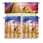 Purple Cloud Pyramid Print 3 Piece Kitchen Curtains