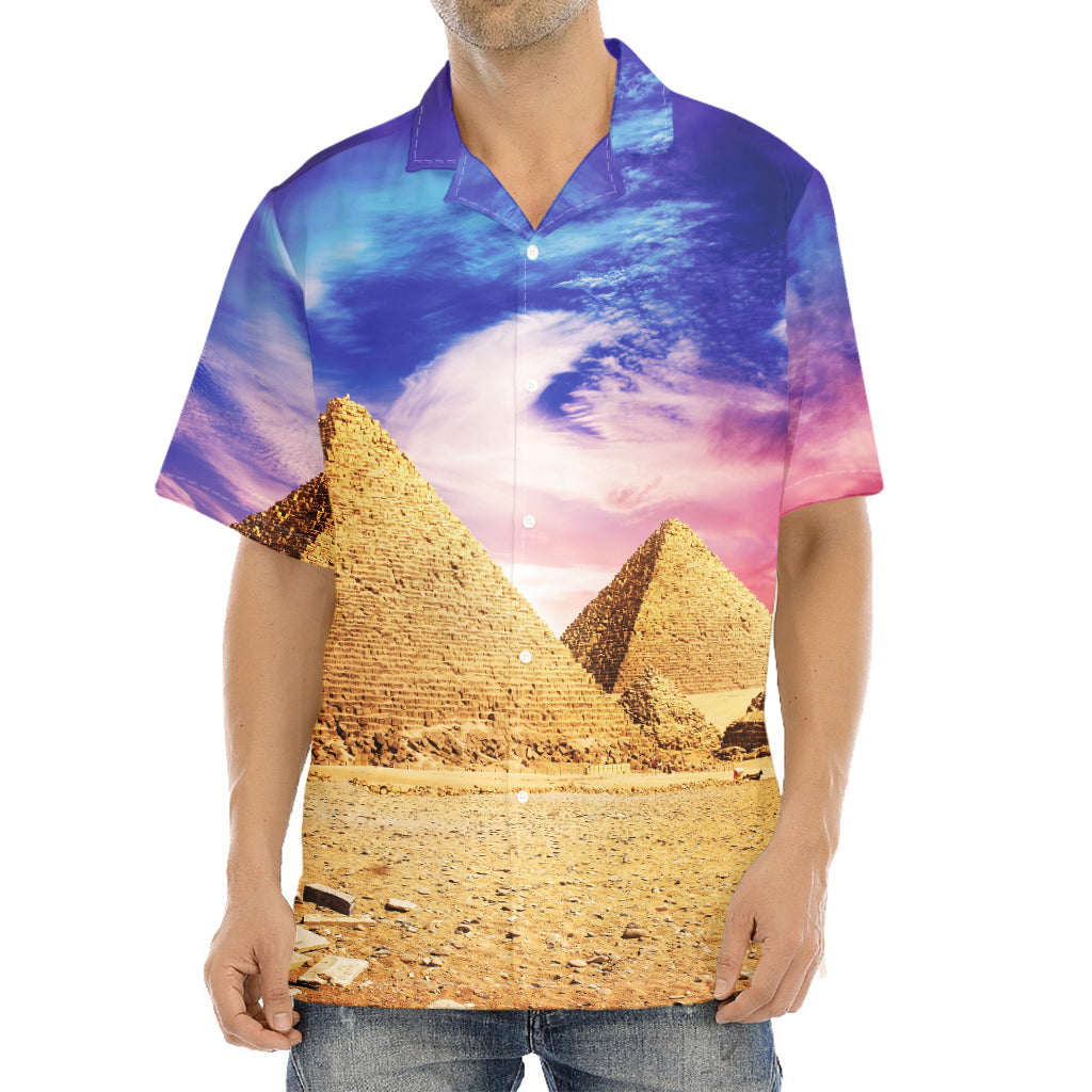 Purple Cloud Pyramid Print Aloha Shirt