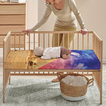 Purple Cloud Pyramid Print Baby Crib Sheet