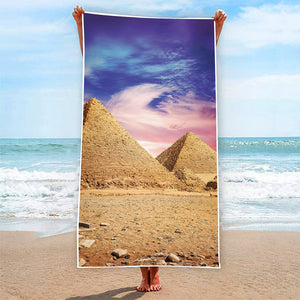 Purple Cloud Pyramid Print Beach Towel