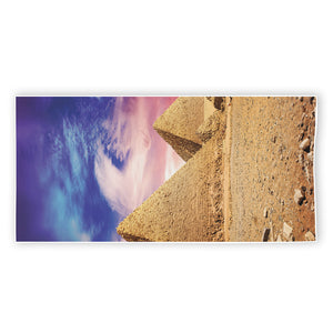 Purple Cloud Pyramid Print Beach Towel