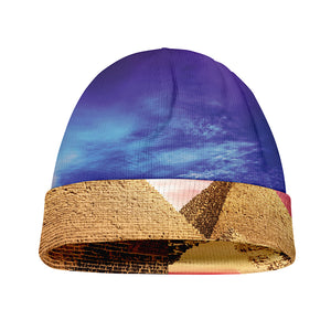 Purple Cloud Pyramid Print Beanie