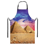 Purple Cloud Pyramid Print Bib Apron With Pocket