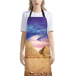 Purple Cloud Pyramid Print Bib Apron With Pocket