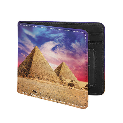 Purple Cloud Pyramid Print Bifold Wallet