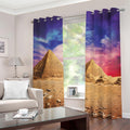Purple Cloud Pyramid Print Dimout Grommet Curtains