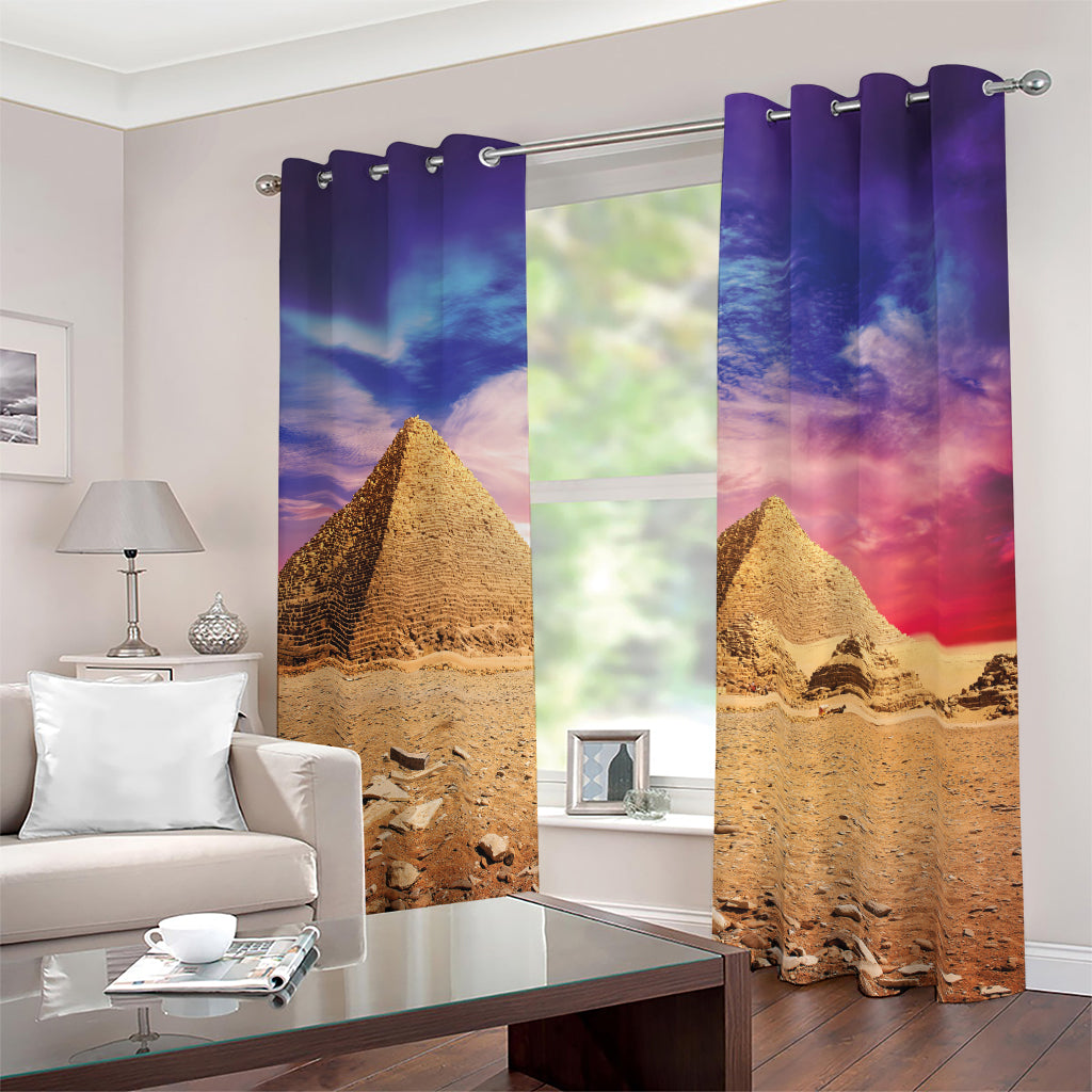 Purple Cloud Pyramid Print Blackout Grommet Curtains