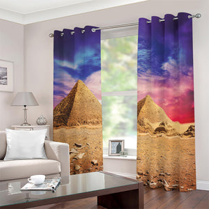 Purple Cloud Pyramid Print Blackout Grommet Curtains